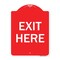 Signmission Designer Series Parking Lot Exit Here, Red & White Aluminum Sign, 24" L, 18" H, RW-1824-23424 A-DES-RW-1824-23424 - alternate 1